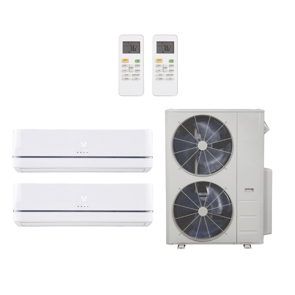 36,000 Btu 21.5 Seer Carrier 2-Zone Ductless Mini Split Heat Pump System - 12K-12K
