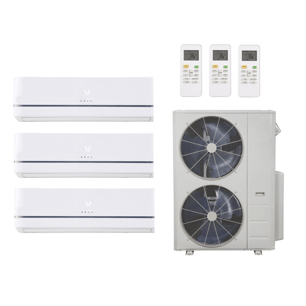 36,000 Btu 21.5 Seer Carrier 3-Zone Ductless Mini Split Heat Pump System - 9K-12K-18K