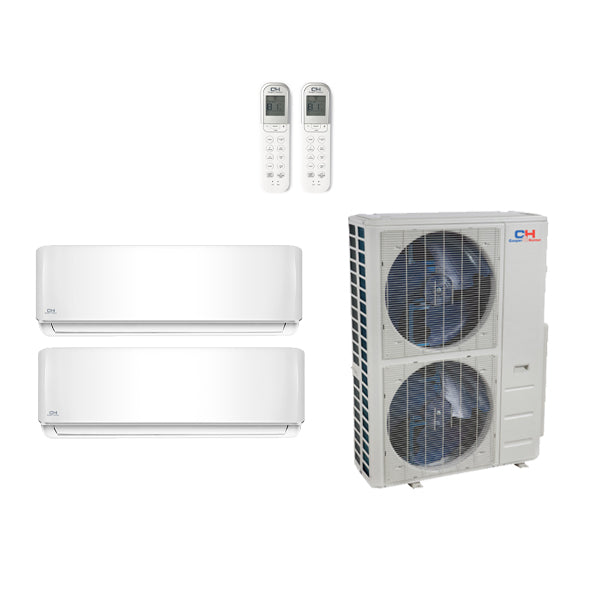 Cooper & Hunter 48,000 Btu 22.4 Seer 2-Zone Ductless Mini Split Heat Pump System - 9k-18k