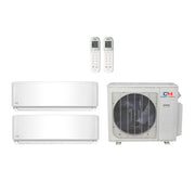 Cooper & Hunter 28,000 Btu 21 SEER2 R-454B 2-Zone Ductless Mini Split Heat Pump System - 9k-18k