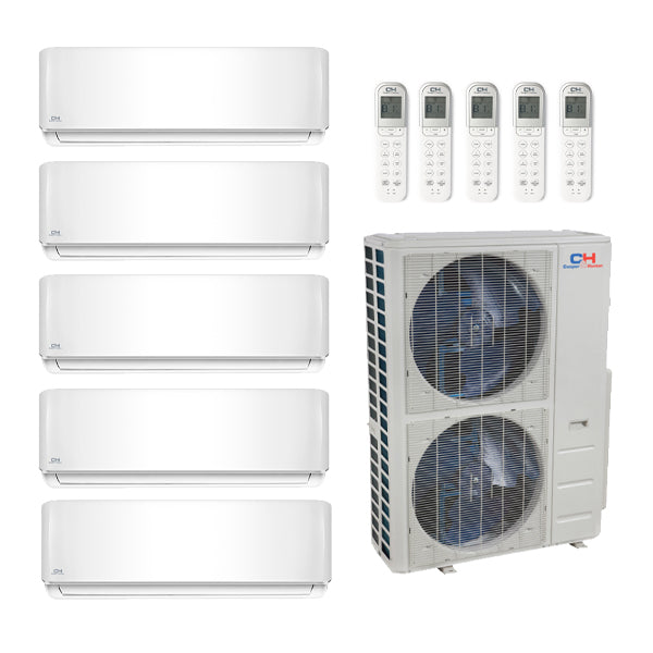 Cooper & Hunter 48,000 Btu 20.4 SEER2 R-454B 4-Zone Ductless Mini Split Heat Pump System - 9k-12k-12k-12k