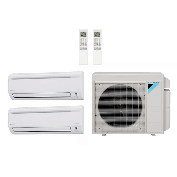 Daikin 36,000 Btu 20 SEER2 R-32 2-Zone Ductless Mini Split Heat Pump System - 9K-15K