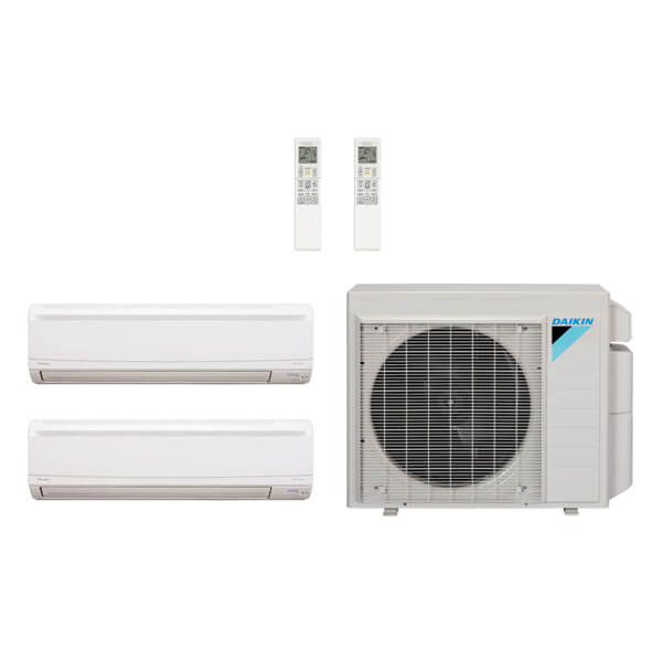 Daikin 40,000 Btu 20 SEER2 2-Zone Ductless Hyper Heat Mini Split Heat Pump System - 7K-15K