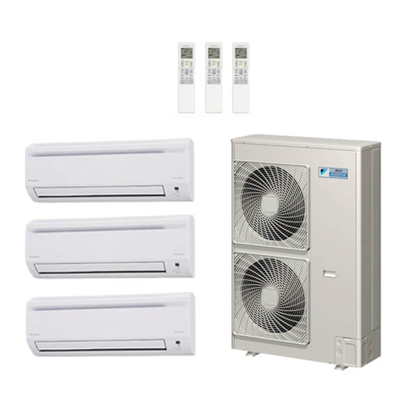 Daikin 49,000 Btu 18.8 Seer 3-Zone Mini Split Heat Pump System - 7K-18K-24K