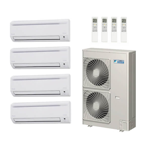 Daikin 49,000 Btu 18.8 Seer 4-Zone Mini Split Heat Pump System - 7K-9K-9K-24K