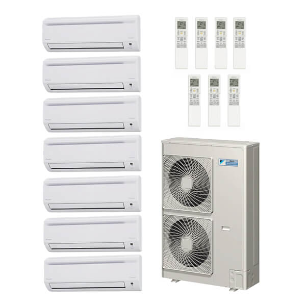 Daikin 51,000 Btu 18.8 Seer 7-Zone Mini Split Heat Pump System - 7K-7K-7K-7K-7K-7K-9K