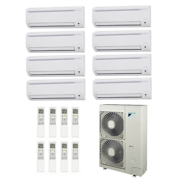 Daikin 60,000 Btu 18.8 Seer 8-Zone Mini Split Heat Pump System - 7K-7K-7K-7K-7K-7K-9K-9K