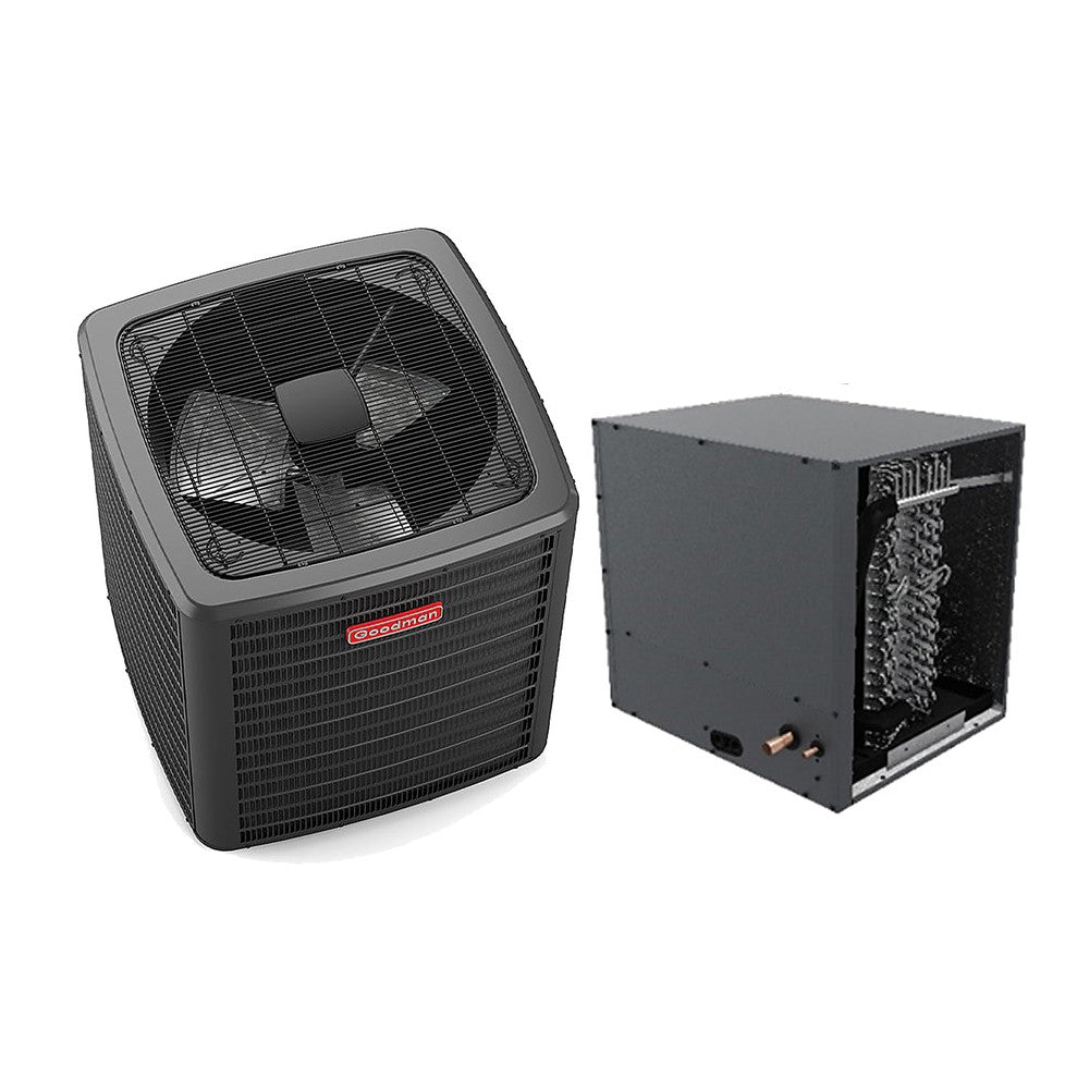 Goodman 2 Ton 15 SEER2 R-32 2-Stage Air Conditioner Condenser and Horizontal Coil (17.5" Wide)
