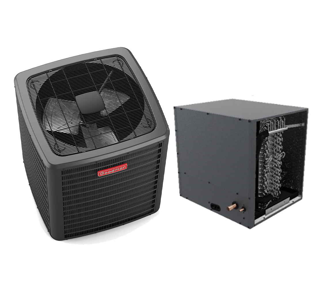Goodman 1.5 Ton 14.3 SEER2 Air Conditioning Condenser and Horizontal Coil (17.5" Width)