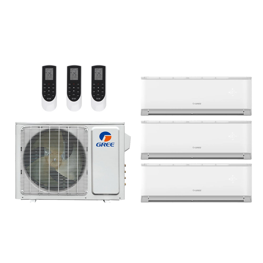 Gree Livo 36,000 Btu 21 SEER2 R-32 3-Zone Ductless Mini Split System - 12K-12K-24K