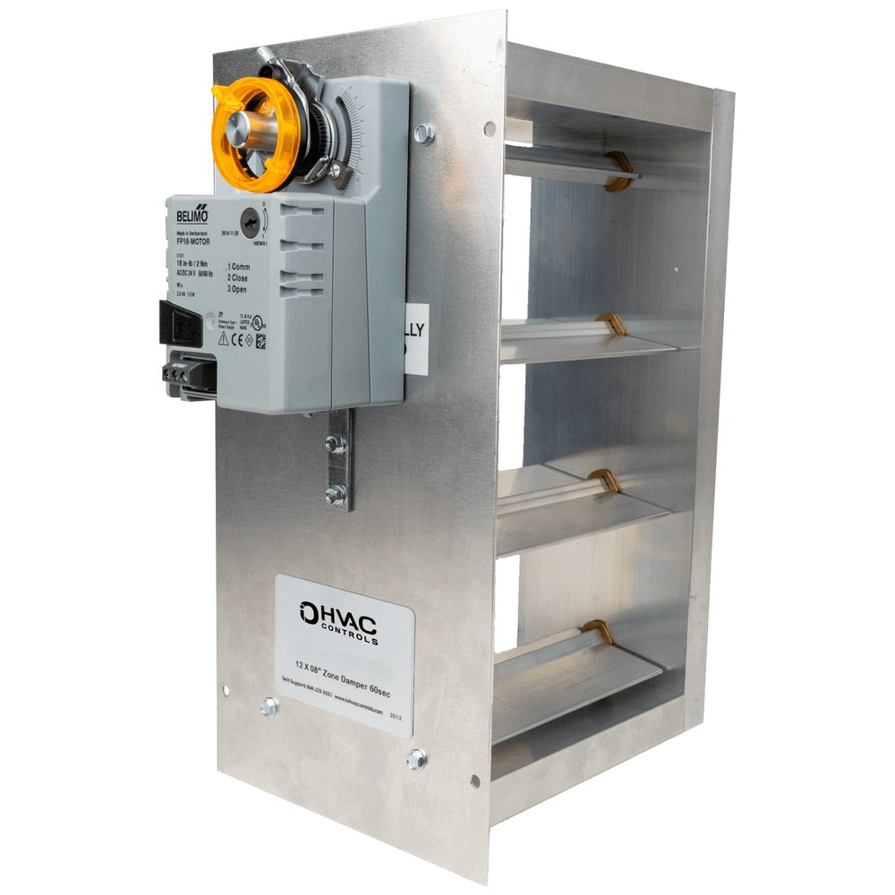 iO HVAC Controls MD Series Rectangular Zone Damper with Bypass Motor