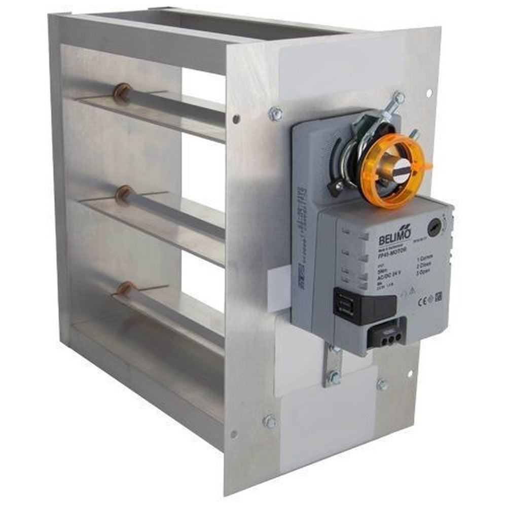 iO HVAC Controls CD Series Rectangular Carrier-Compatible Zone Damper with Bypass Motor