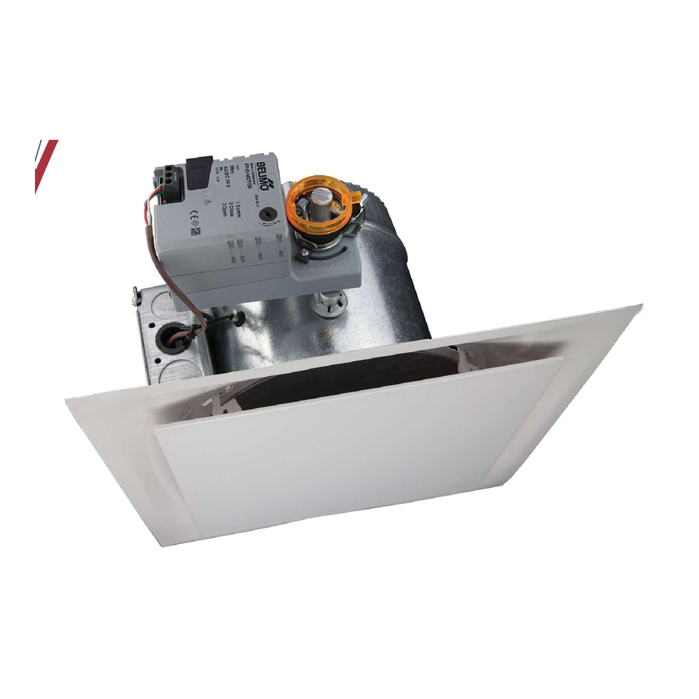 iO HVAC Controls VD-06 24"x24", 6" Neck VAV Ceiling Diffuser With Wall-Mounted Thermostat Control – 