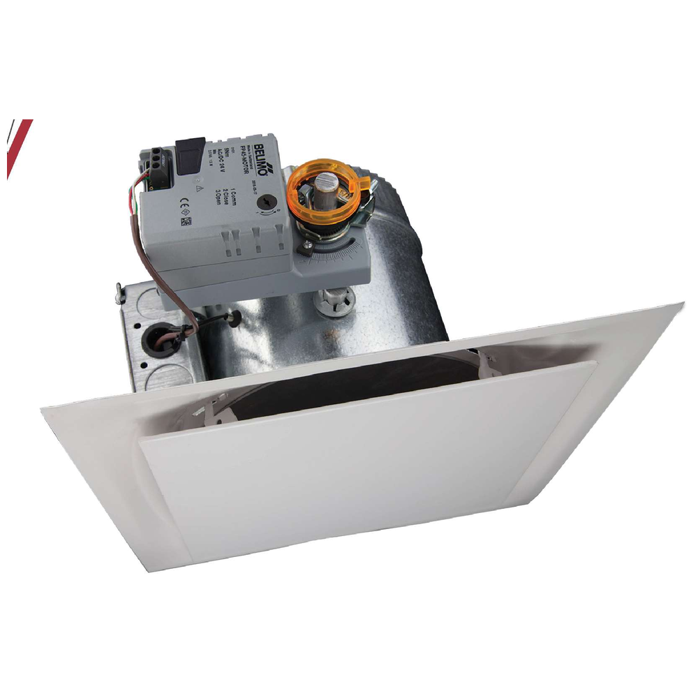 iO HVAC Controls VD-10 24"x24", 10" Neck VAV Ceiling Diffuser With Wall-Mounted Thermostat Control – 118 to 710 CFM Range VAV Diffuser