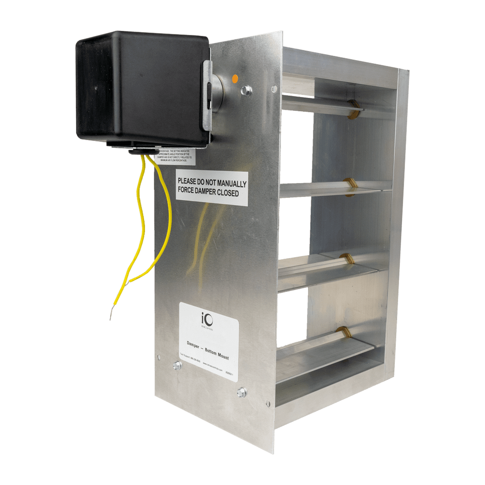 iO HVAC Controls HD Series Rectangular Heavy-Duty Damper with Bypass Motor
