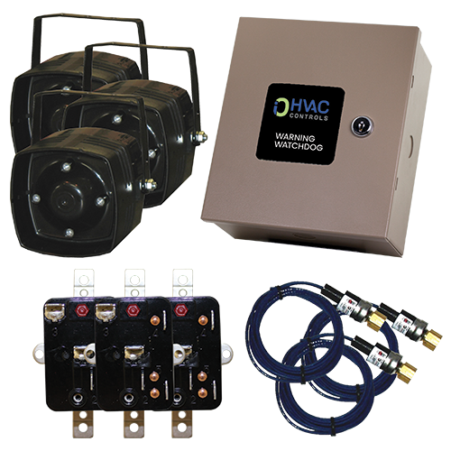 iO HVAC iO-WW3 Warning Watchdog Logic Panel with 3 WW-R-240, 3 WW-PC