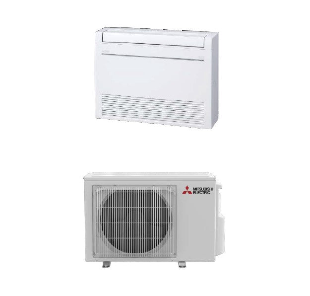 Mitsubishi 9,000 Btu R-454B 21.6 SEER2 Single Zone Floor Mounted Mini Split Heat Pump System