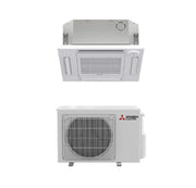 Mitsubishi 12,000 Btu R-454B 20.3 SEER2 Single Zone 4-Way Cassette Mini Split Heat Pump System