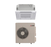 Mitsubishi 18,000 Btu R-454B 17.5 SEER2 Single Zone 4-Way Cassette Mini Split Heat Pump System