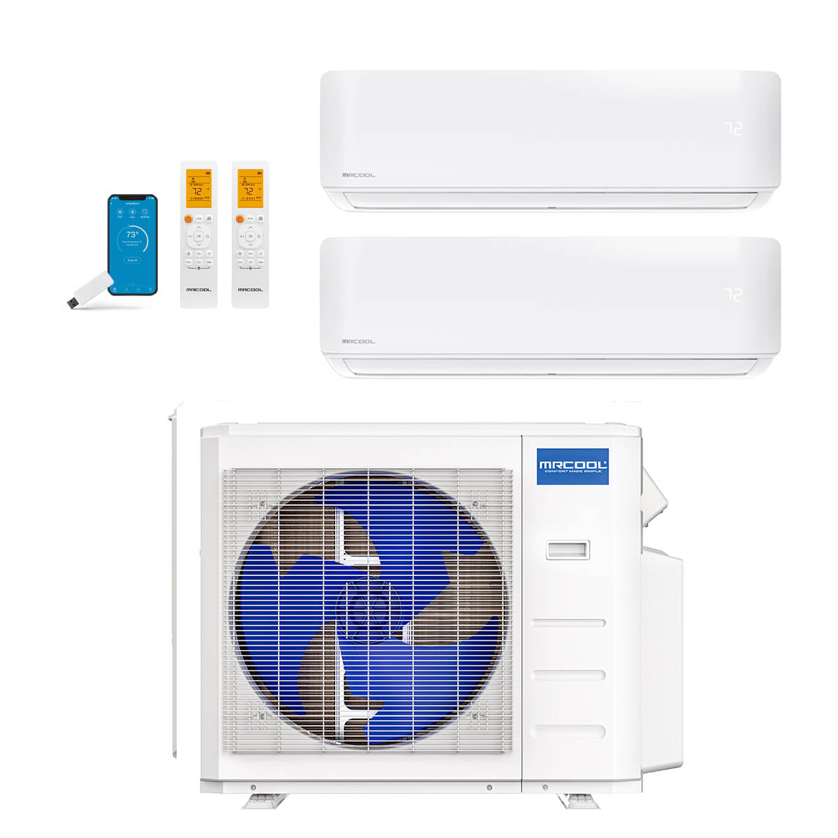MRCOOL 27,000 Btu 23 SEER2 DIY 5th Gen 2-Zone Ductless Mini Split System - 6K-9K