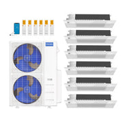 MRCOOL 48,000 Btu 21.8 SEER2 DIY 5th Gen 6-Zone Ductless Mini Split System with 1-Way Ceiling Cassette - 6K-6K-6K-6K-9K-12K