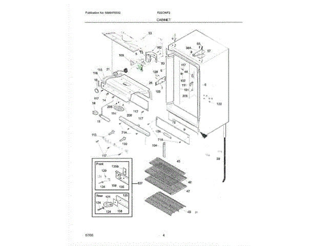 Frigidaire Freezer Castor-Tapping Plat 297116700