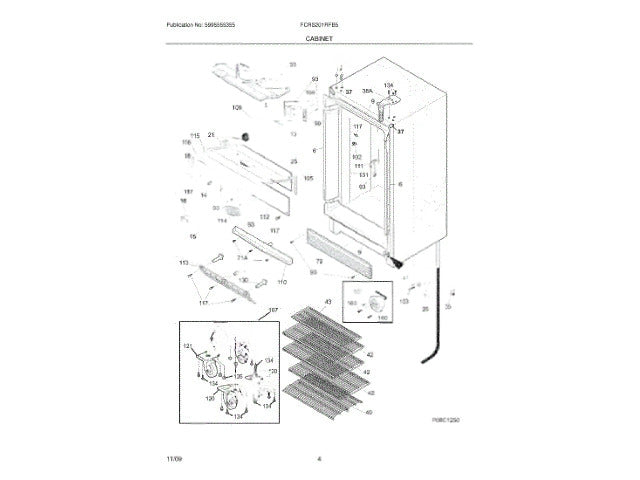 Frigidaire Freezer Bracket-Evap Cover 297141400