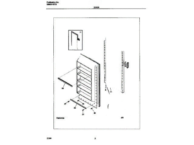 Frigidaire Freezer Outside Door Panel 297264101