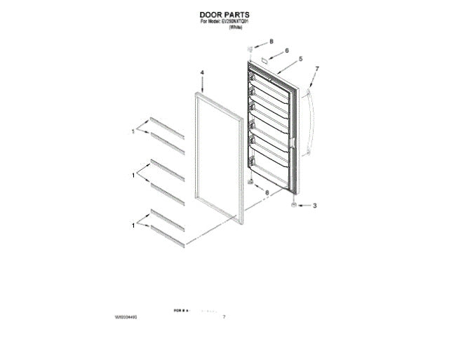 Whirlpool Freezer Door W10340544