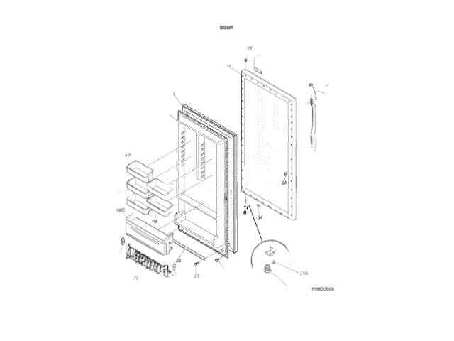 Frigidaire Freezer Outer Door Panel 297352904