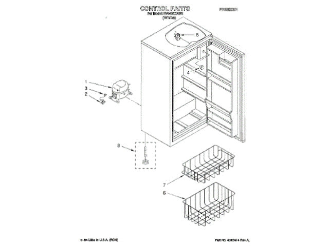 Whirlpool Freezer Thermostat 4312537