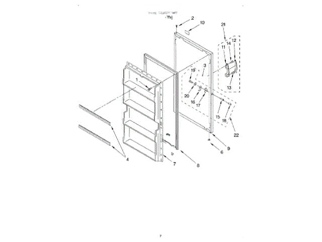 Whirlpool Freezer Interior Door 4390612