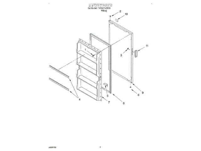 Whirlpool Freezer Interior Door 4390651