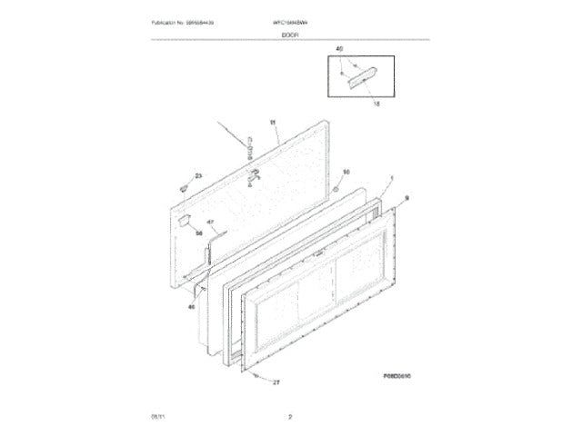 Frigidaire Freezer Lid,white 216129930