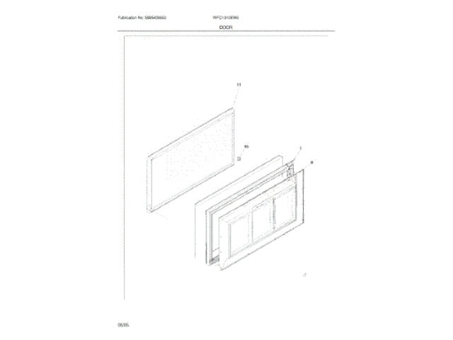 Frigidaire Freezer Panel-Outer Lid, White 216129807