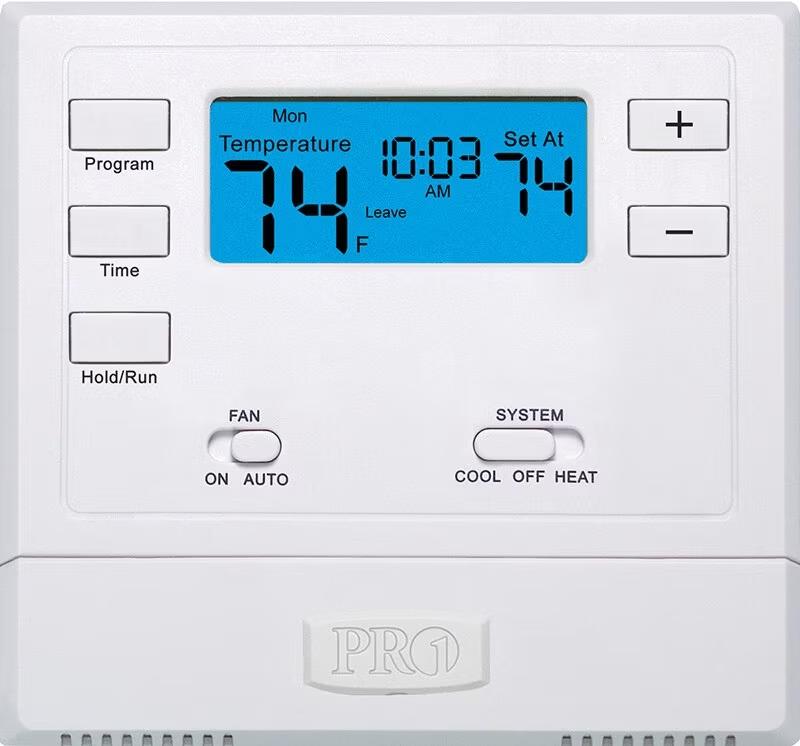 Pro1 T605-2 Thermostat - 1H/1C Conventional, 1H/1C Heat Pump, No Autochangeover, 5/1/1 Programming (10 Pack)