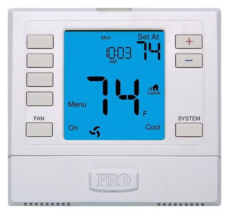 Pro1 T755 Thermostat - 2H/2C Conventional, 3H/2C Heat Pump, No Autochangeover, 5/1/1 Programming (Pack of 10)