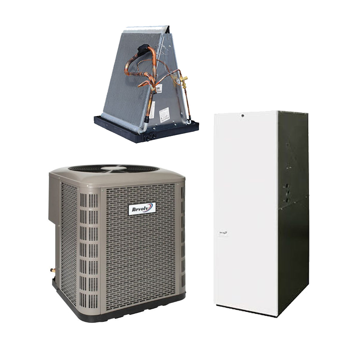 Revolv Sweat Fit 3.5 Ton 14.3 SEER2 R-454B 51,000 Btu Mobile Home Upflow Air Conditioning System (17Kw Heat) With Cabinet