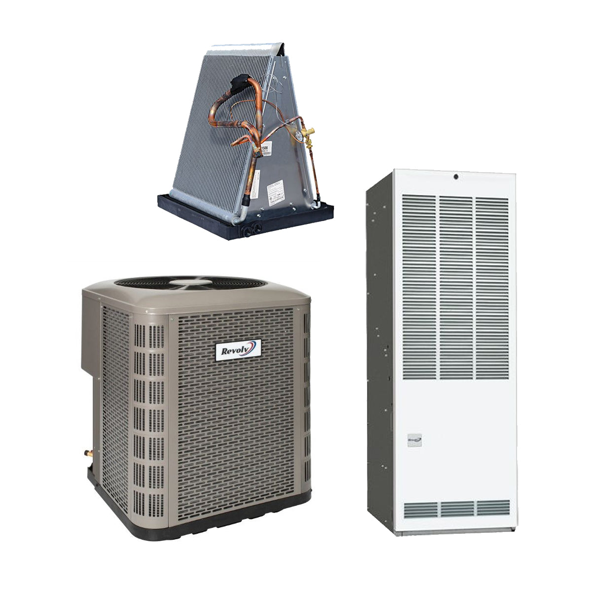 Revolv Sweat Fit 3.5 Ton 14.3 SEER2 90,000 Btu 80% Afue Mobile Home Front Return Downflow Dual Fuel System (No Cabinet)