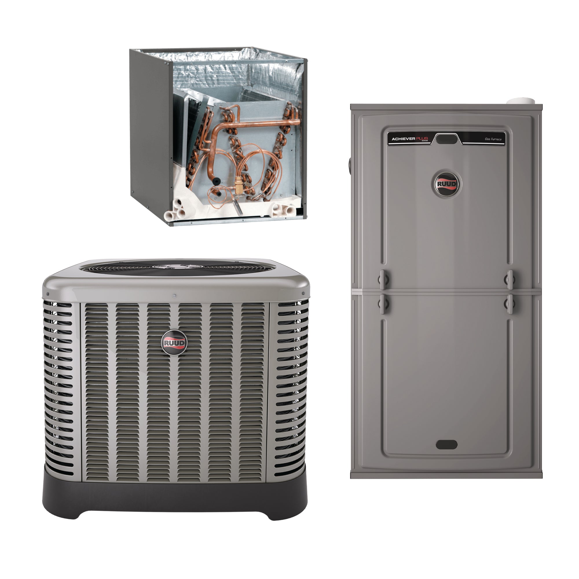 3 Ton 15.1 Seer Ruud 75,000 Btu 80% Afue Gas System