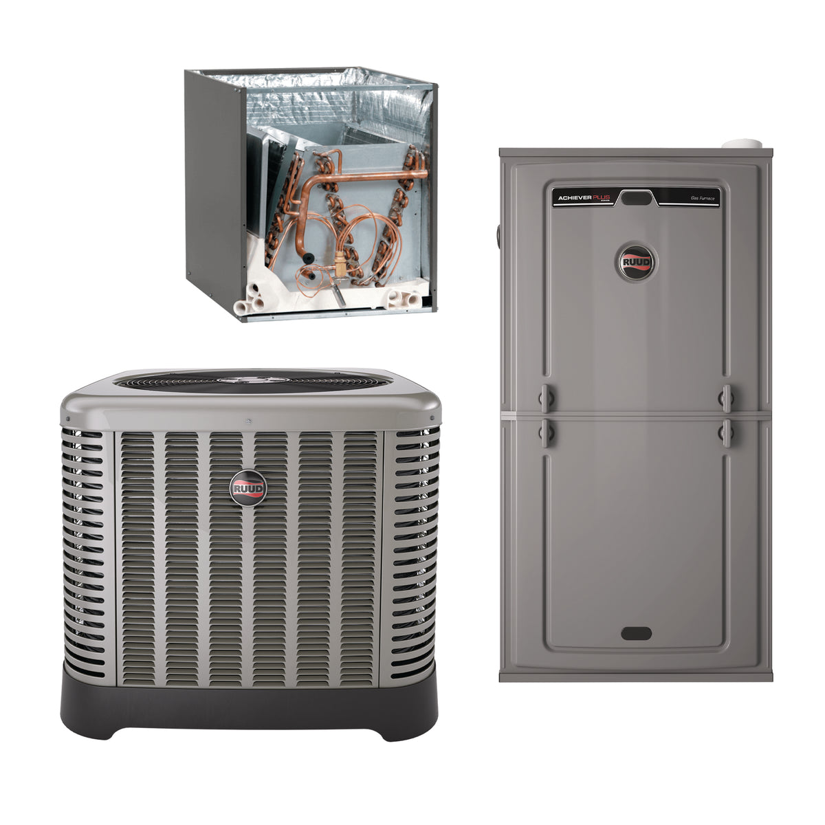 4 Ton 14.5 Seer Ruud 85,000 Btu 96% Afue Dual Fuel System