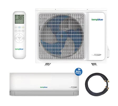 Tempblue 12,000 BTU 17 SEER Ductless Mini Split Heat Pump System (115V) - 10' Line Set & Power Wire Included