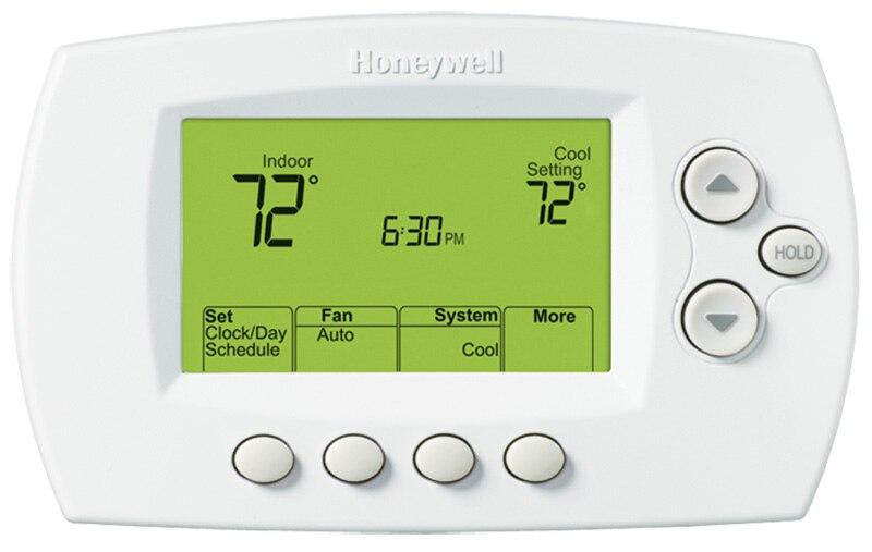 Honeywell Thermostat - 1H/1C Conventional, 1H/1C Heat Pump, Autochangeover, 5/2, 5/1/1 Programming - TH6110D1021