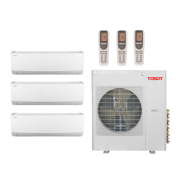 Tosot Select by Gree 24,000 Btu 21 Seer 3-Zone Ductless Mini Split Heat Pump System - 9K-9K-9K