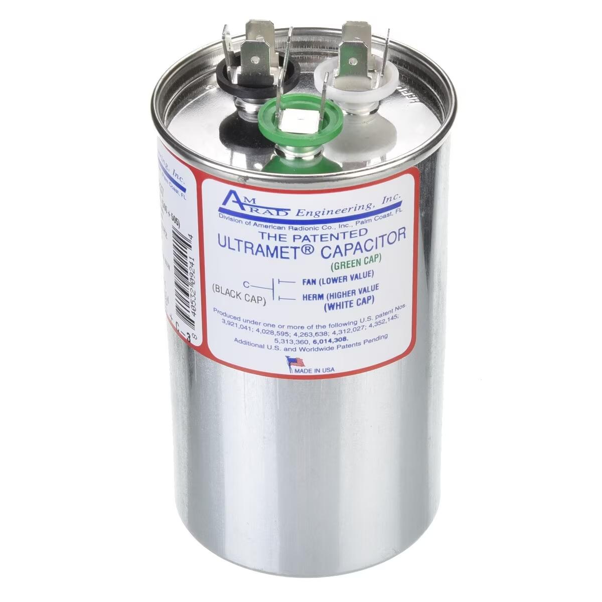 Amrad Dual Round Capacitor - 50/5 uF, 440 VAC - USA2237