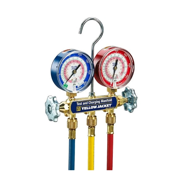 Yello Jacket Charging Manifold Gauges and Hoses 42004 for R22, R410A - 1/8" PSI