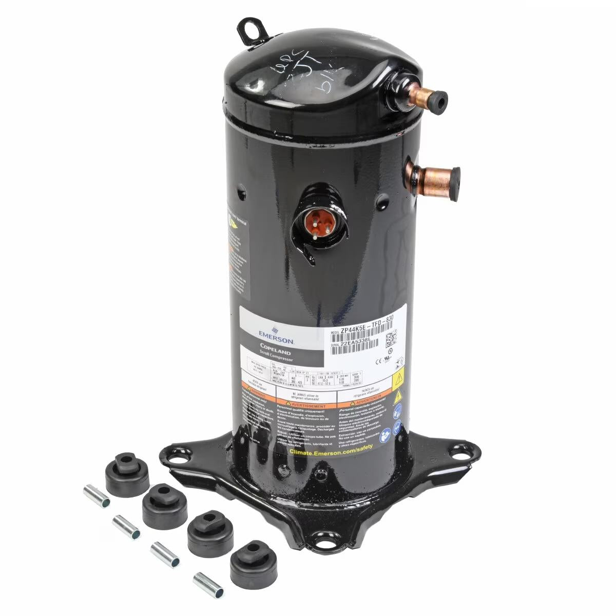 Copeland Scroll Compressor - 44500 BTU/HR, 460V, 3-Phase - ZP44K5E-TFD-830